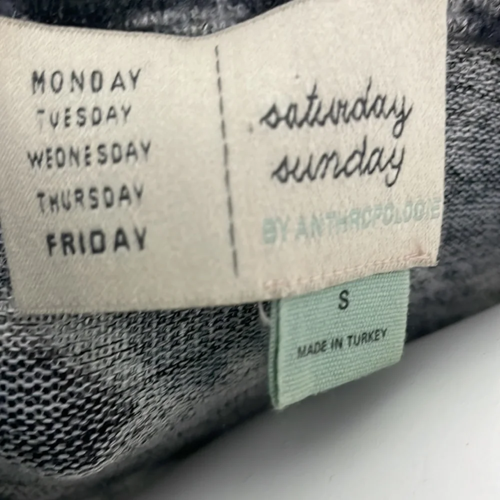 ANTHROPOLOGIE SATURDAY SUNDAY FLORAL BRUSHED FLEECE FUZZY HI LOW TUNIC SWEATER
